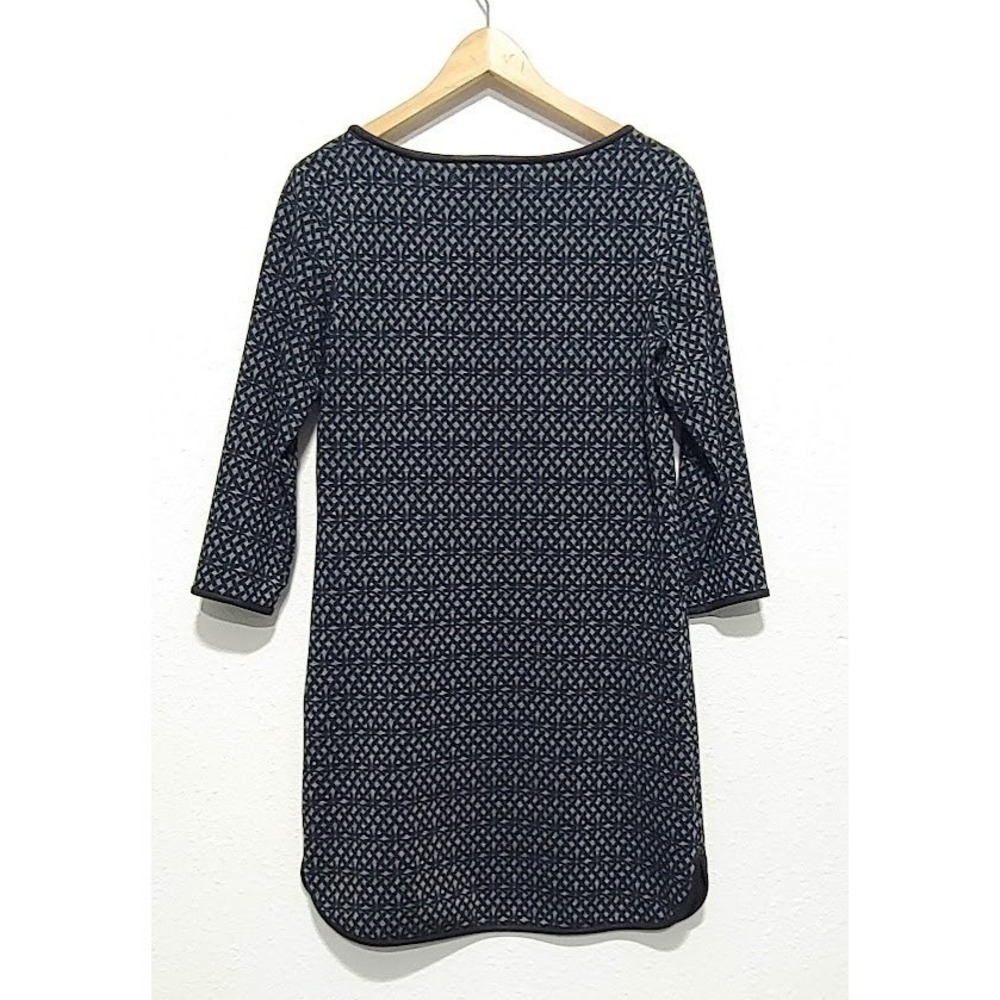 Max Studio Womens Geometric Size M  Print Keyhole Shift‎ Dress Blue Black NWT - Picture 6 of 11
